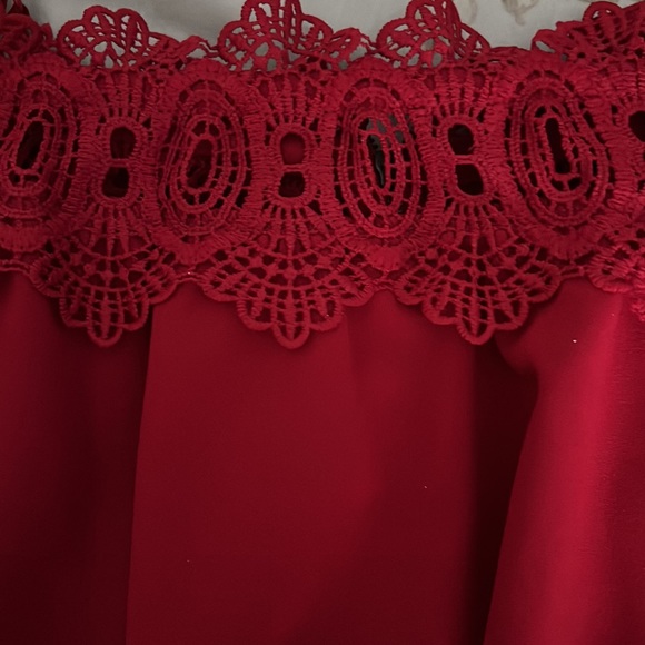 Juniors BCX Red Off-Shoulder Party Dress- Size 3 - Picture 3 of 5